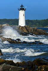 Crashing Waves by New Hampshire Lighthouse